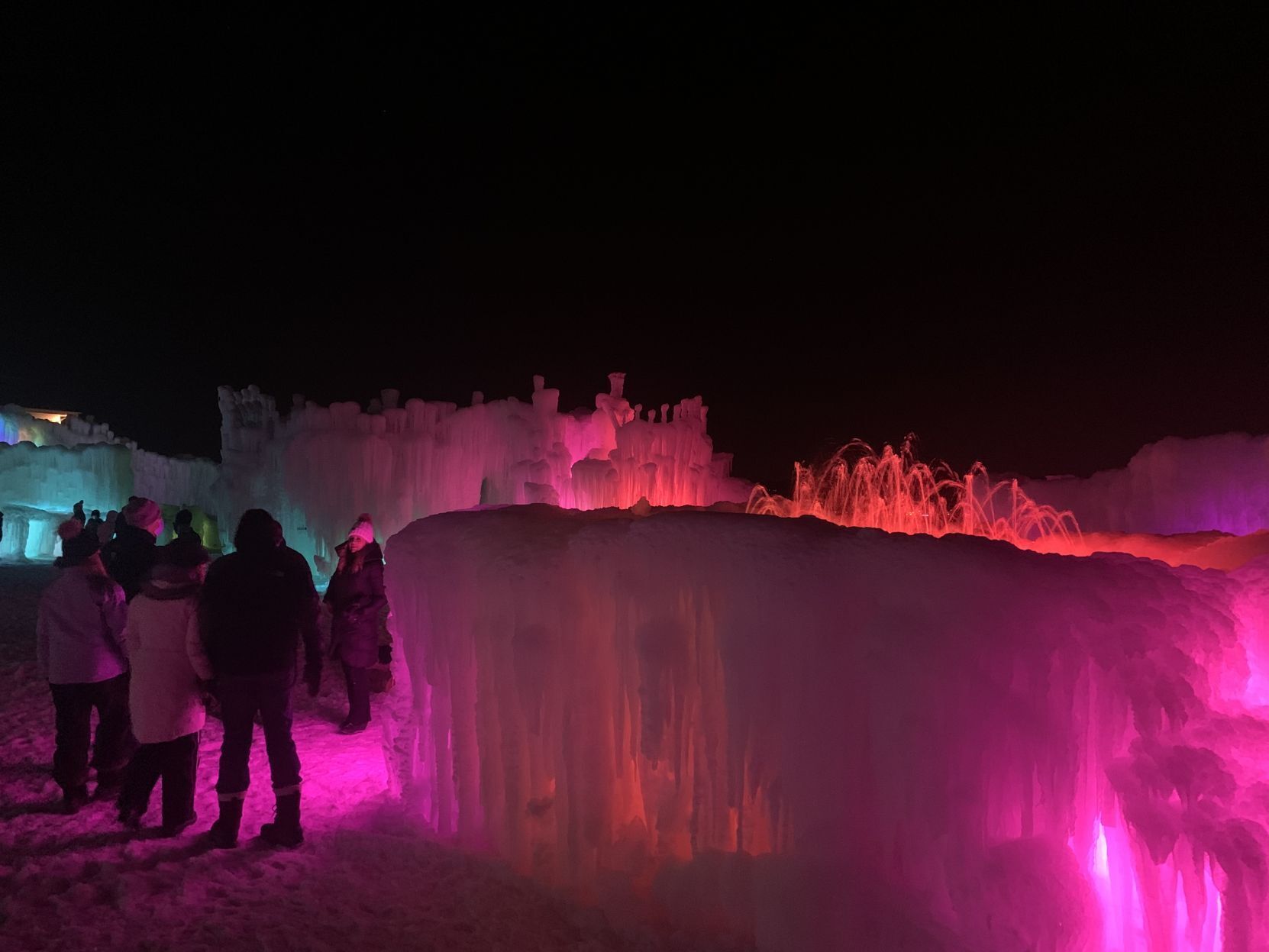 Capacity limited at the ice castle due to COVID